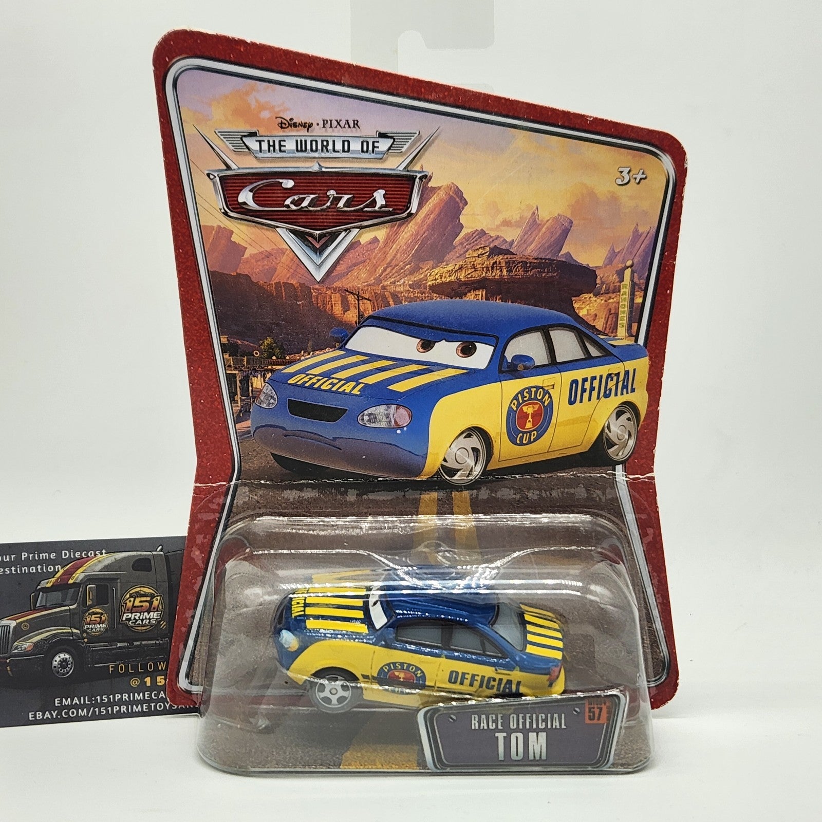 Disney Pixar Cars Race Official Tom  # 57 Diecast 1:55 World Of Cars 20080