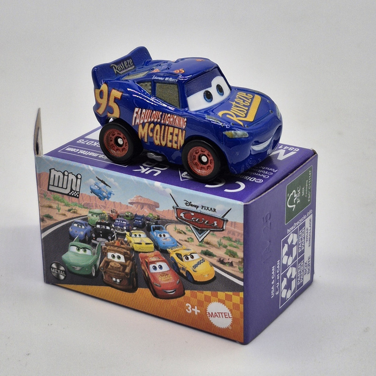 Fabulous Lightning Mcqueen Disney Pixar Cars Mini Racers 1:87 Blue Diecast 20260