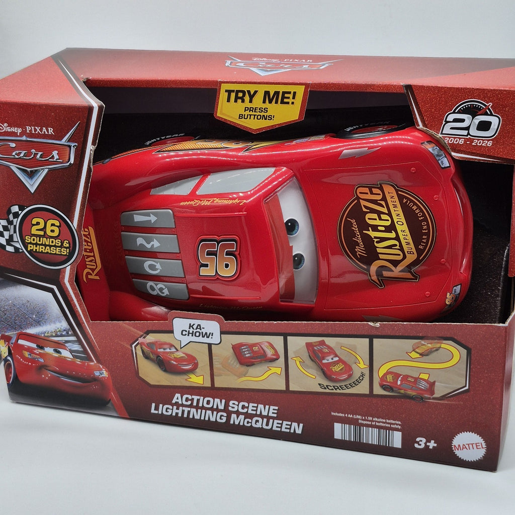 2026 New Action Scene Lightning McQueen Battery-Powered Sound Disney Pixar Cars 0