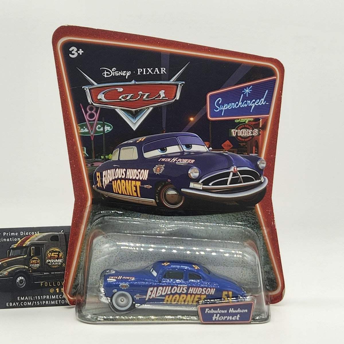Fabulous Hudson Hornet Supercharged 2008 Disney Pixar Cars Diecast 1:55 Mattel0