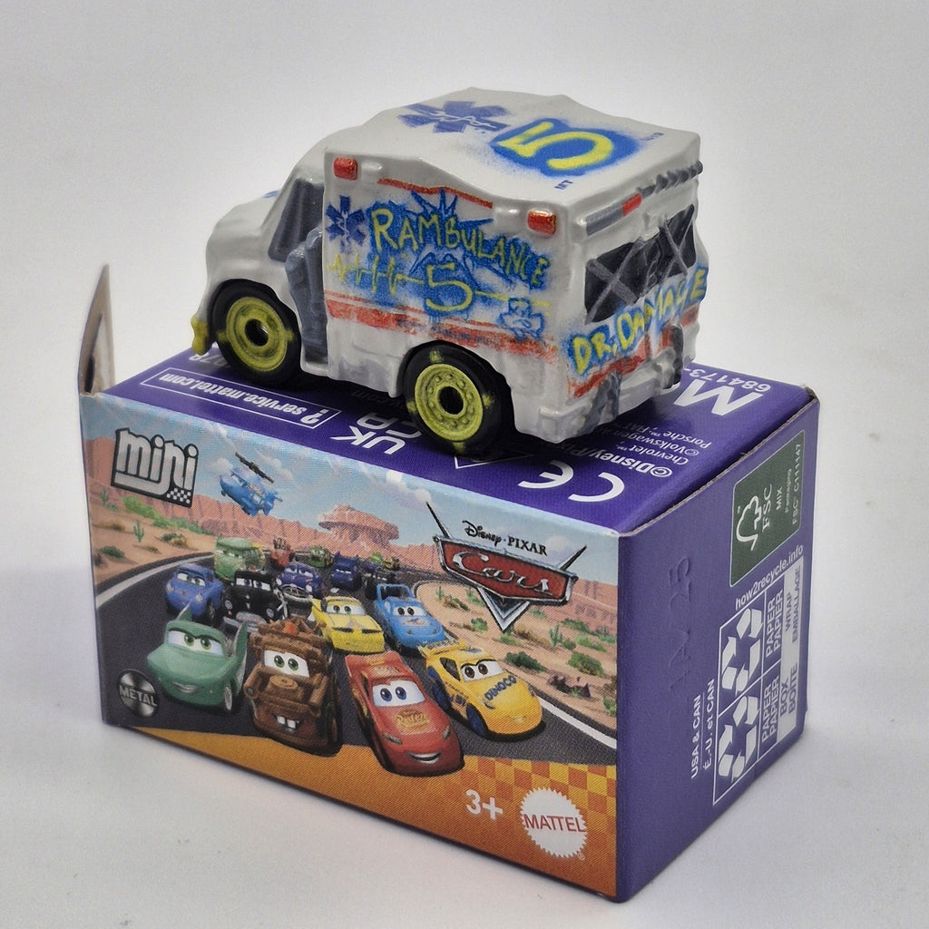 New Dr Damage Rambulance Disney Pixar Cars Mini 1:87 Diecast Toy Thunder Hollow1