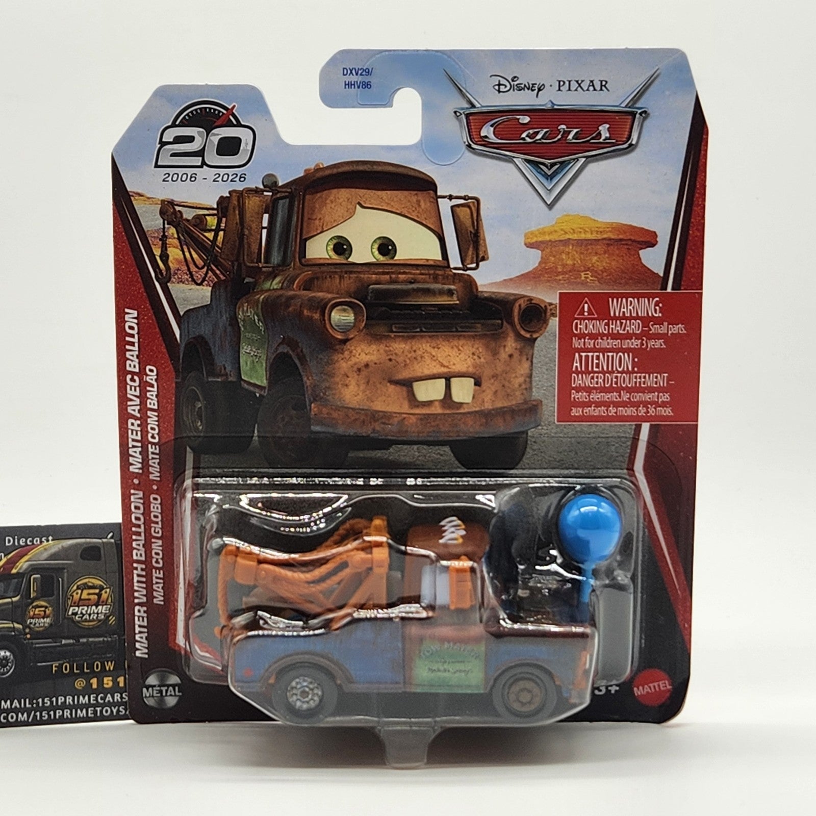 Mater With Baloon 20th Anniversary Disney Pixar Cars 2026 1:55 Mattel Diecast0
