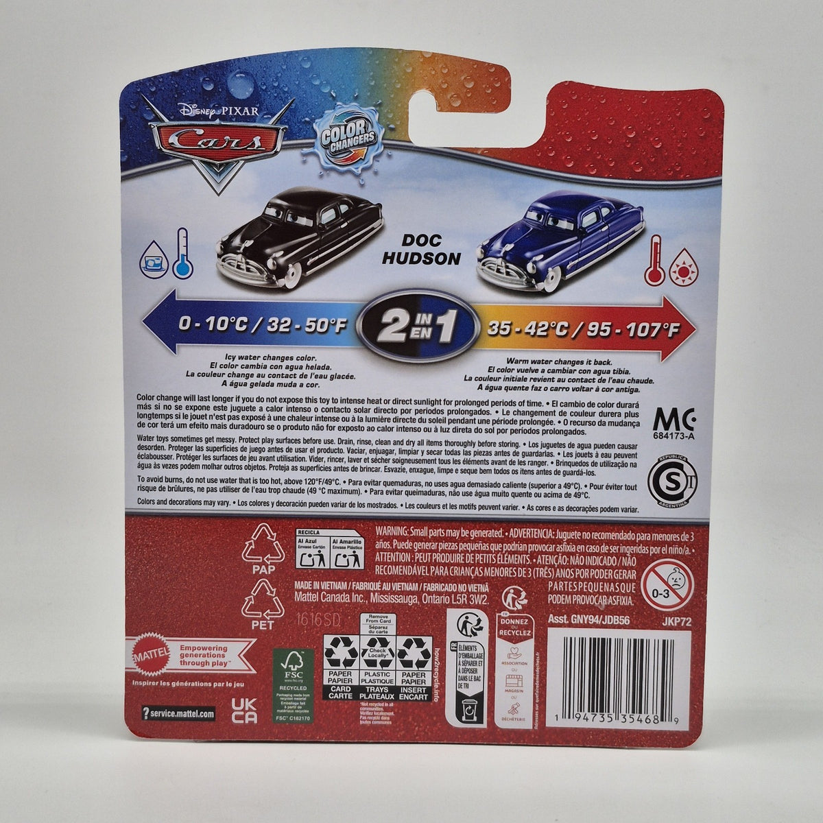 Doc Hudson 2026 Disney Pixar Cars Color Changers Toy Black And Blue2