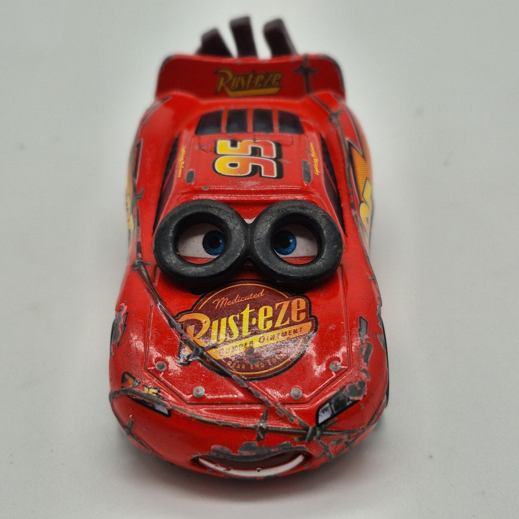 Spin Out Lightning McQueen Disney Pixar Cars 1:55 Diecast Loose Used Rough Cond.4