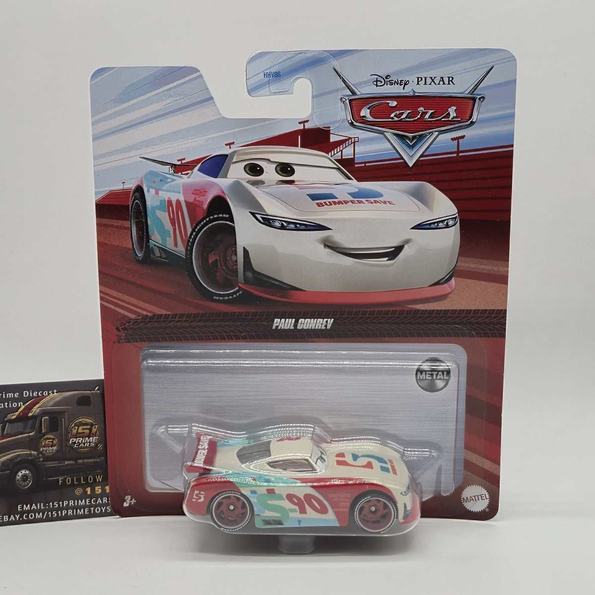 New Mattel Disney Pixar Cars Movie Metal Series Paul Conrev Race Car #900