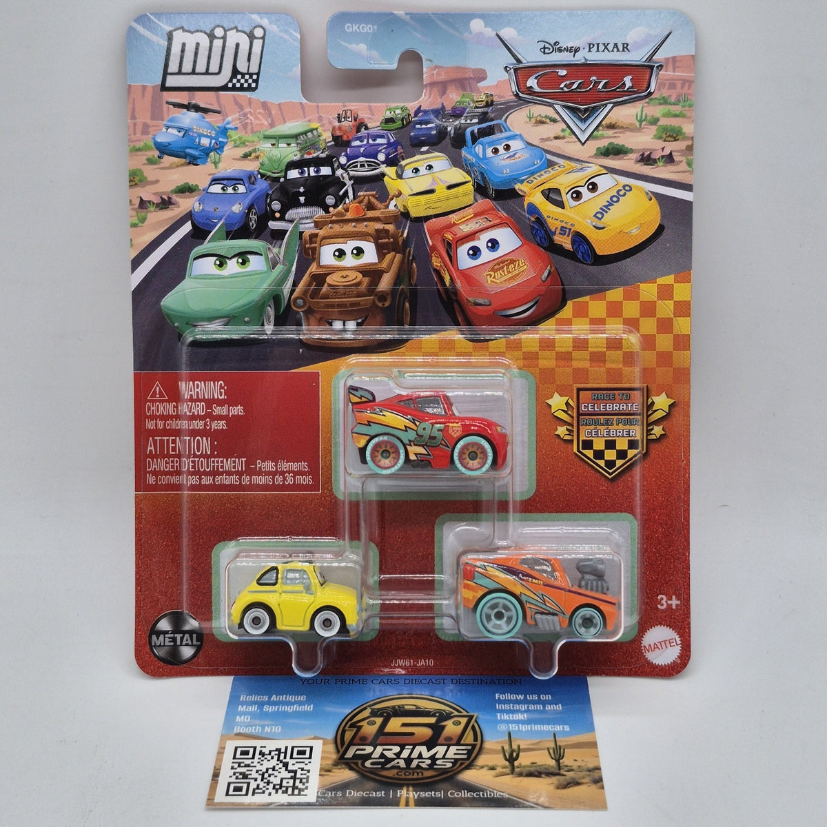 Disney Pixar Cars Race To Celebrate Mini 3 Pack Lightning Mcqueen Snotrod Luigi1