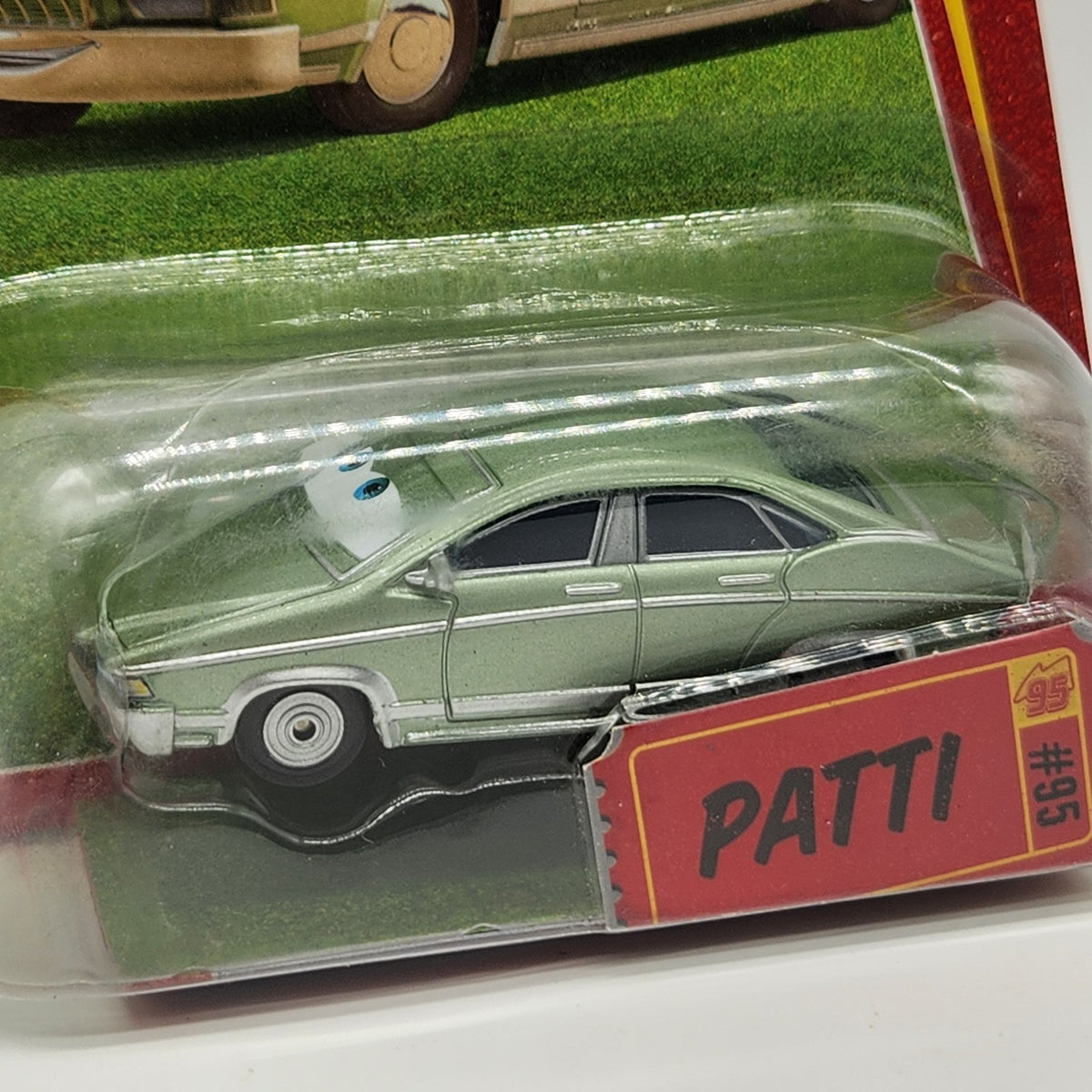 Disney Pixar Cars Race O Rama PATTI #95 Die cast car 1:55 Mattel Toy Green1