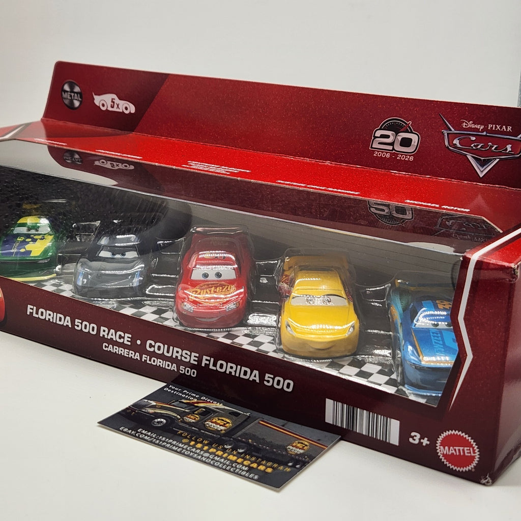 2026 Disney Pixar Cars Florida 500 Race 5 Pack 20th Anniversary 1:55 Diecast0