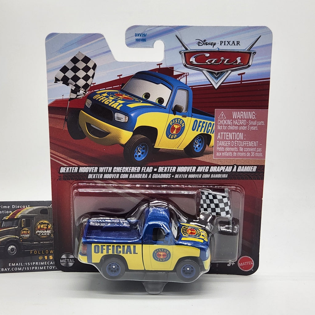 Dexter Hoover With Checkered Flag 2026 Disney Pixar Cars 1:55 Diecast Piston Cup0