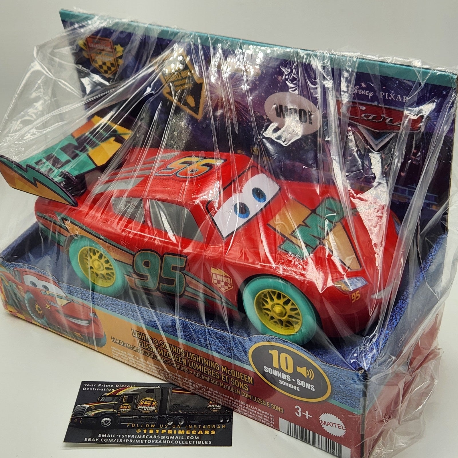 NEW Disney Pixar Cars Race To Celebrate Lights Sounds Lightning McQueen JMT550