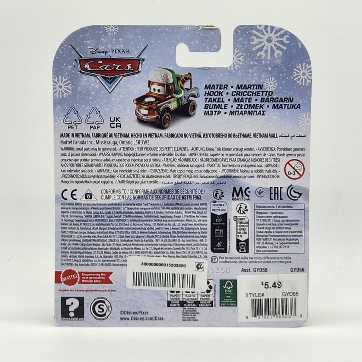 Christmas Mater Disney Pixar Cars Holiday Winter Series 1:55 Diecast Toy Car2
