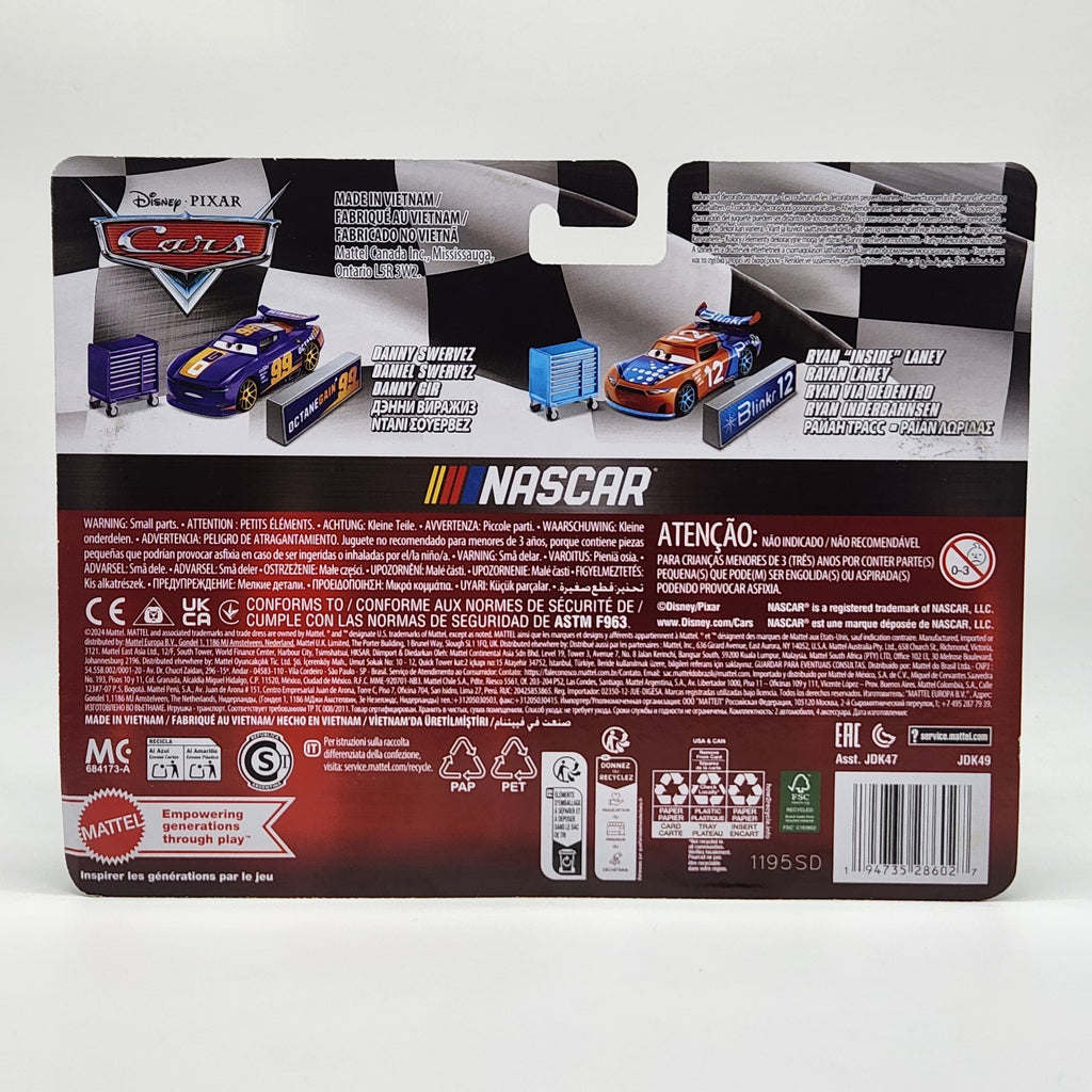 Disney Pixar Cars Nascar 2 Pack Danny Swervez And Ryan Laney 1:55 Diecast3