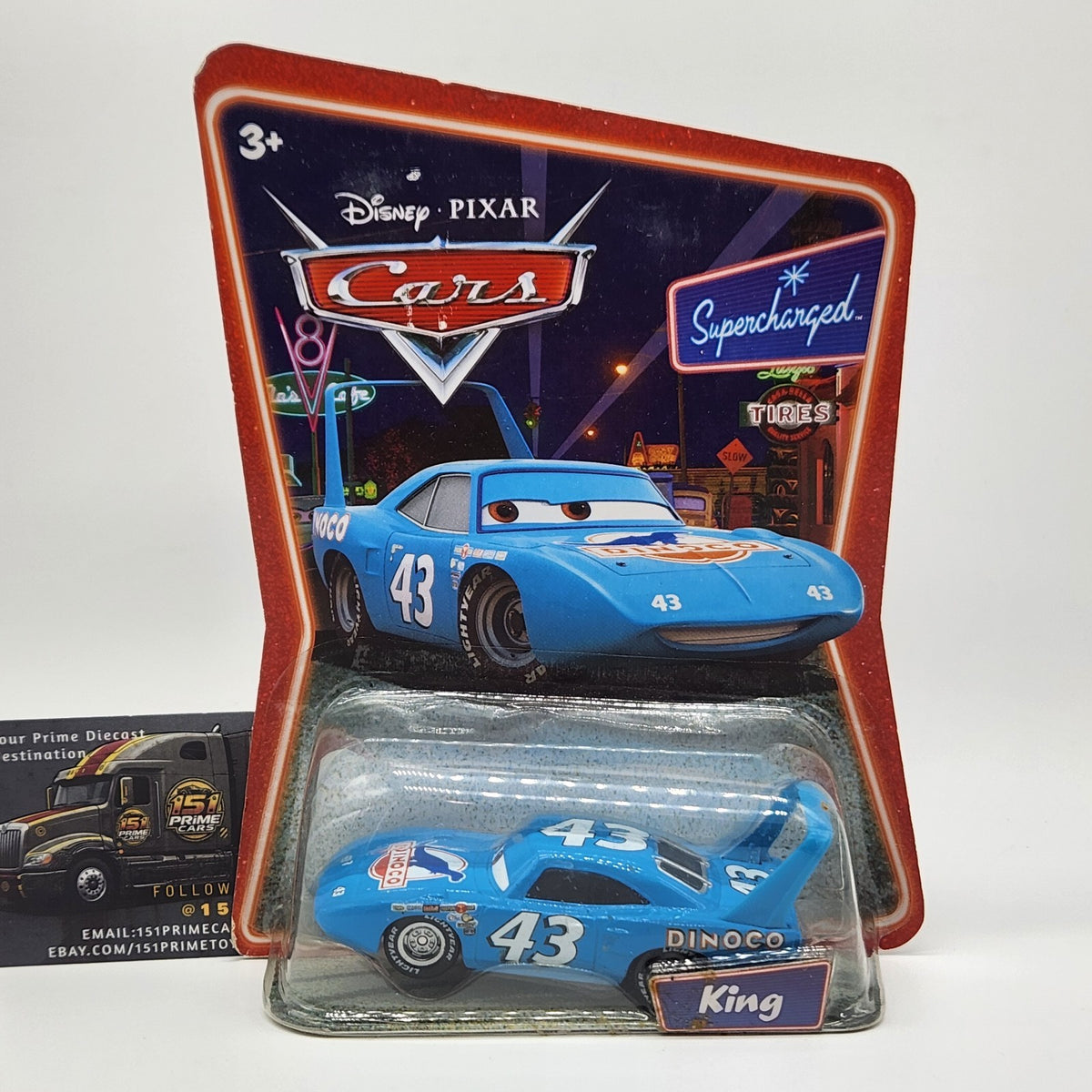 The King 2007 Supercharged Dinoco Strip Weathers Disney Pixar Cars 1:55 Mattel0