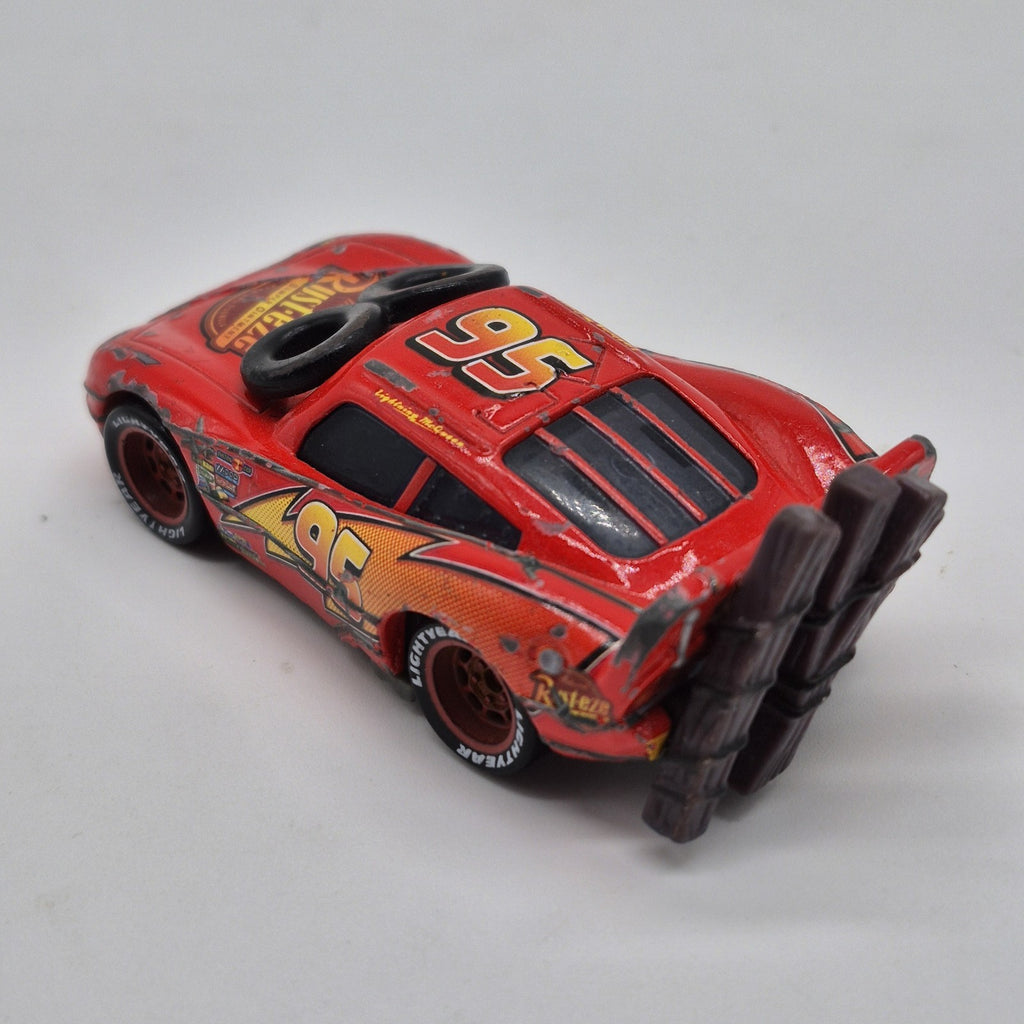 Spin Out Lightning McQueen Disney Pixar Cars 1:55 Diecast Loose Used Rough Cond.1