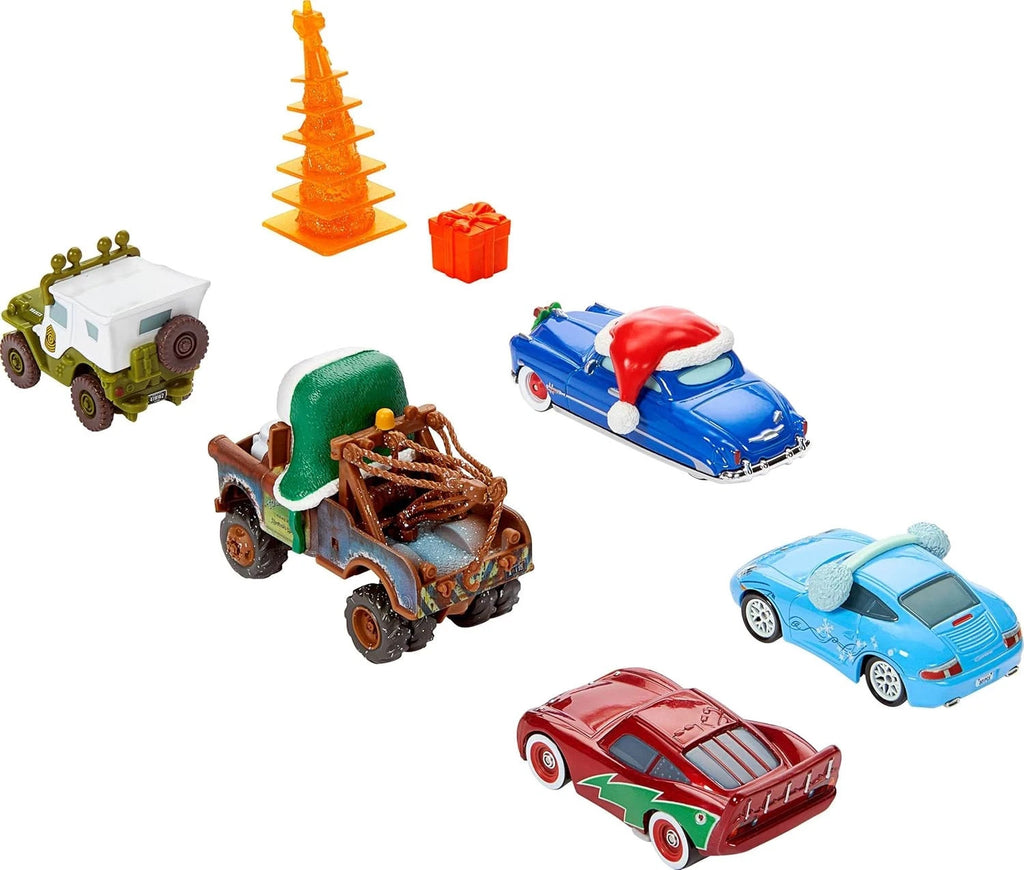 Christmas Disney Pixar Cars 5 pack Holiday Cars 1:55 Diecast Toys MATTEL1