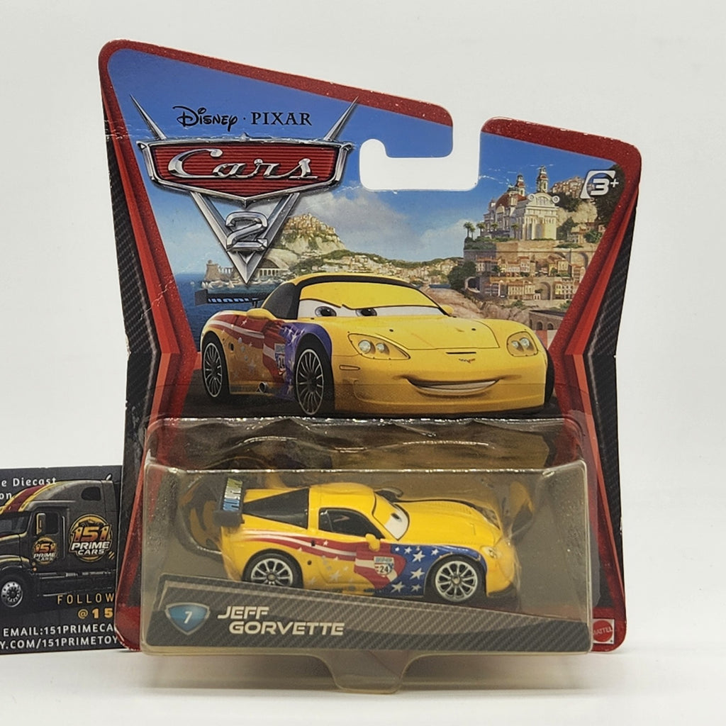 Jeff Gorvette 2010 Disney Pixar Cars 2 Diecast 1:55 Mattel Toy0