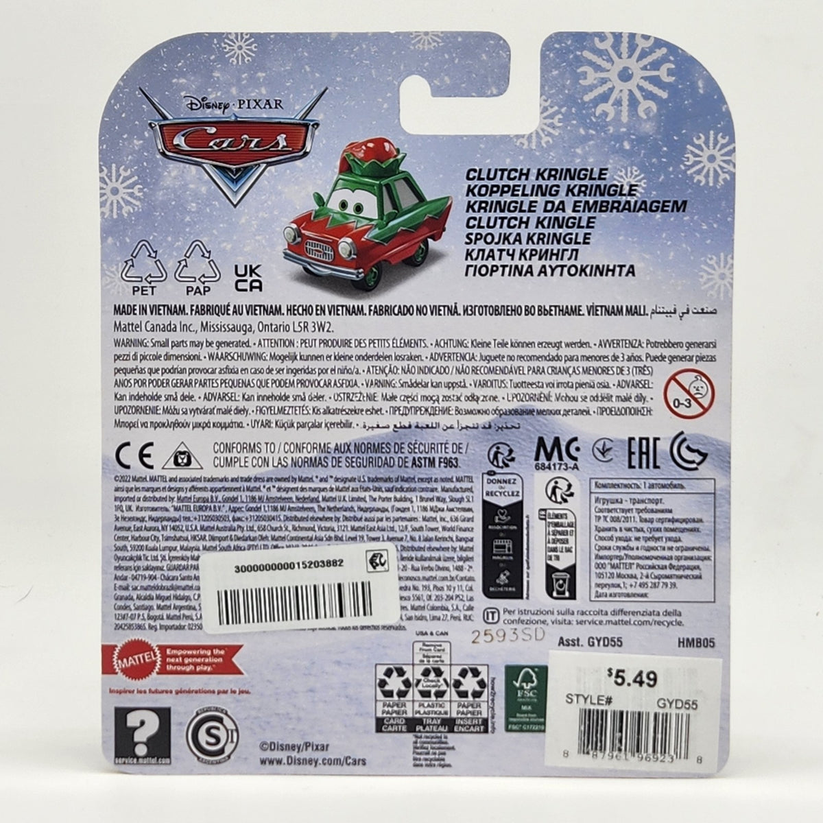 Clutch Kringle Disney Pixar Cars Holiday Winter Series Christmas Car 1:55 Toy2