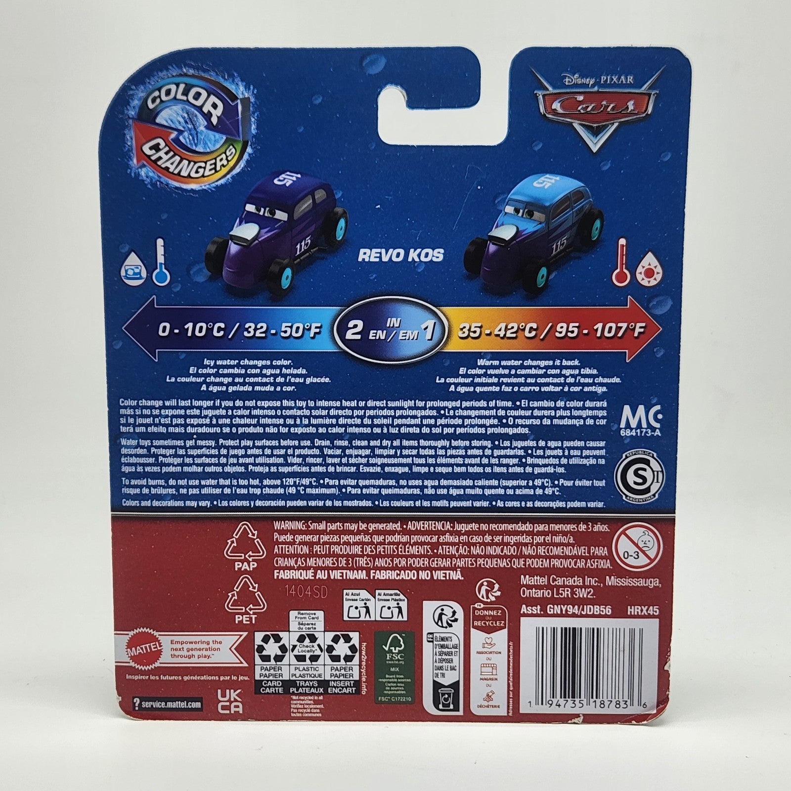 Revo Kos Disney Pixar Cars Color Changers 1:55 Mattel Diecast Toy Car2
