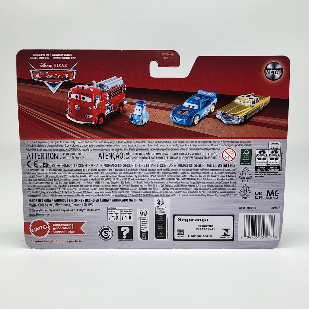 Disney Pixar Cars 2 Pack Dinoco ROGER WHEELER AND STRIP WEATHERS THE KING3