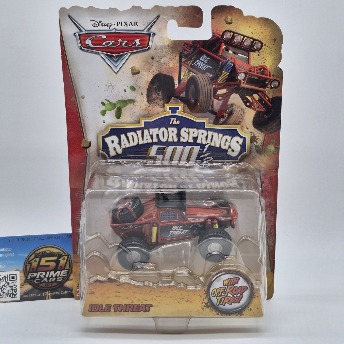 DISNEY PIXAR CARS THE RADIATOR SPRINGS 500 1/2 IDLE THREAT WITH OFF ROAD TIRES0