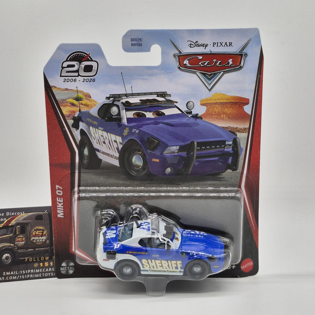 Disney Pixar Cars Mike 07 Sheriff 20th Anniversary New 2026 Metal Series0