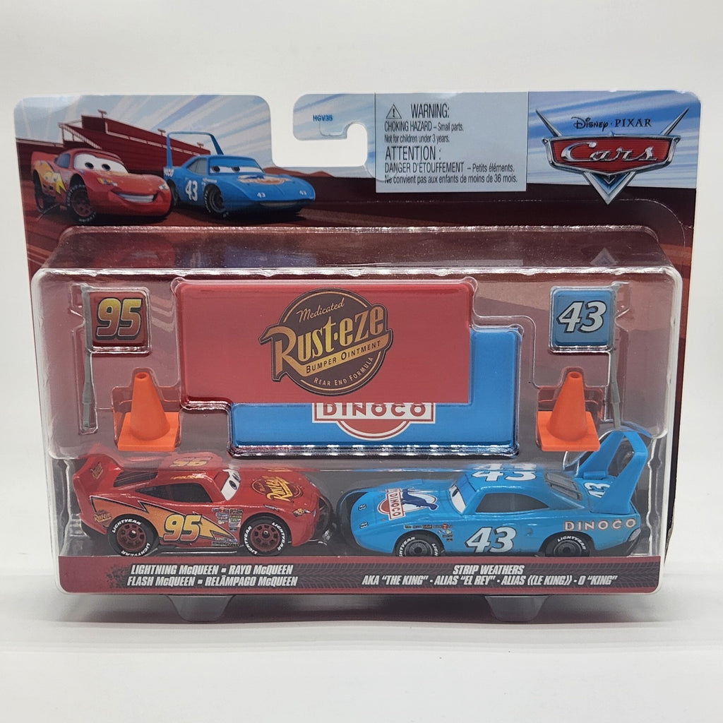Disney Cars Lightning Mcqueen And Strip Weathers With Cones Flag And Banner0