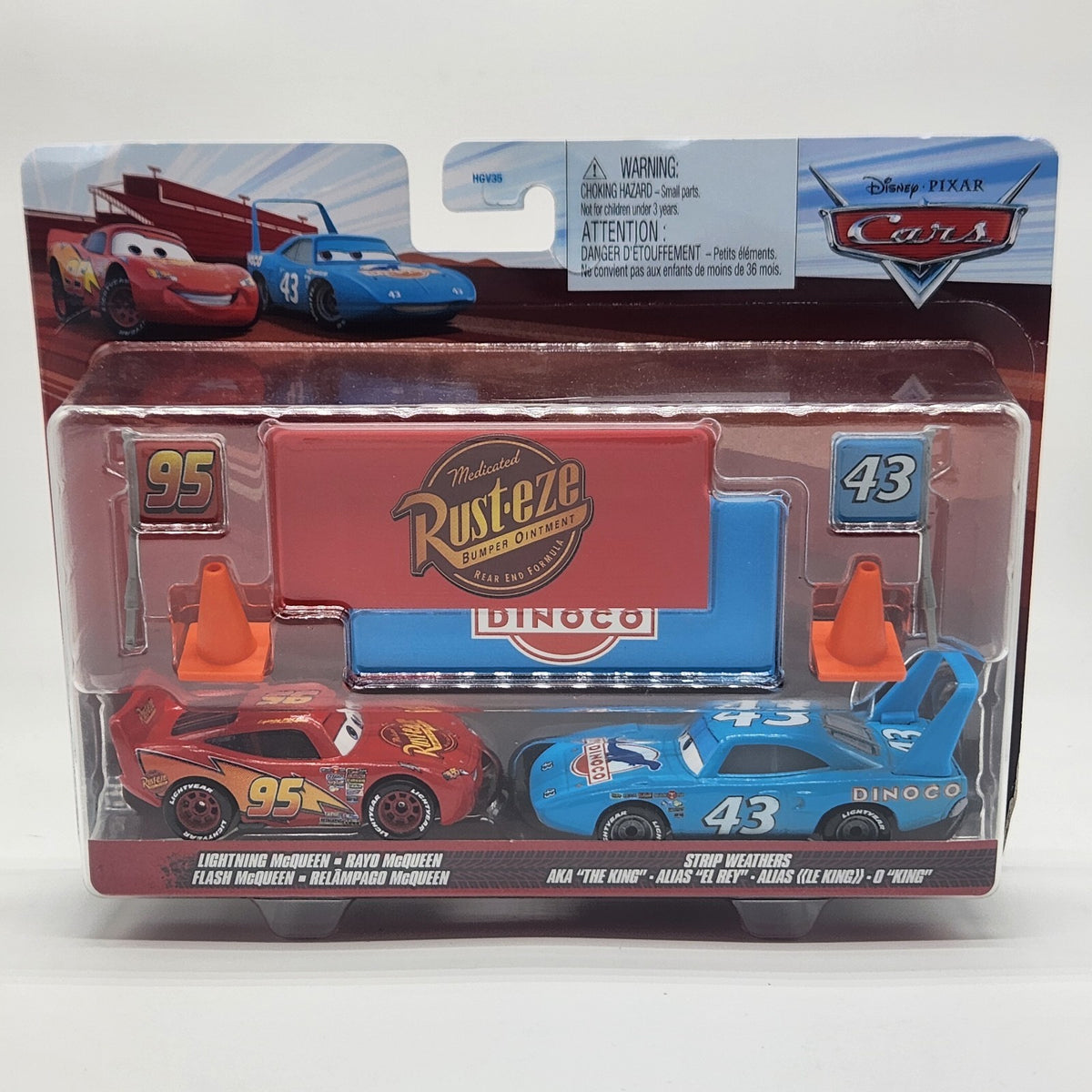 Disney Cars Lightning Mcqueen And Strip Weathers With Cones Flag And Banner0