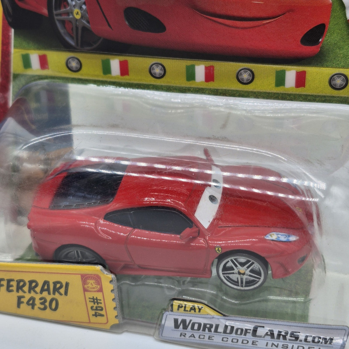 Disney Pixar cars The World Of Cars FERRARI F430 Chase Mattel 2009 1:55 Diecast1