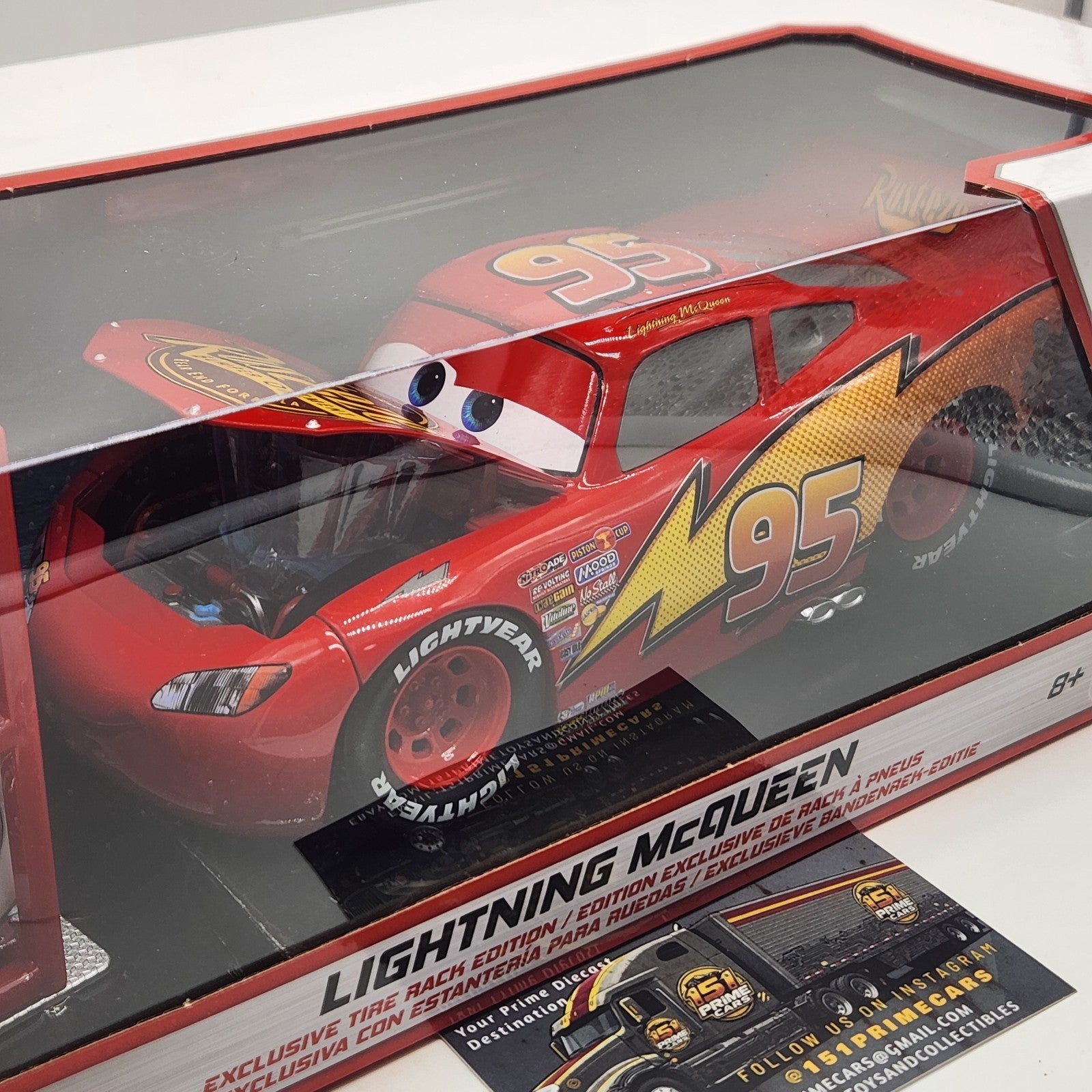 Jada Toys 1/24 Lightning McQueen Diecast Car   97751 Hollywood Rides 20252