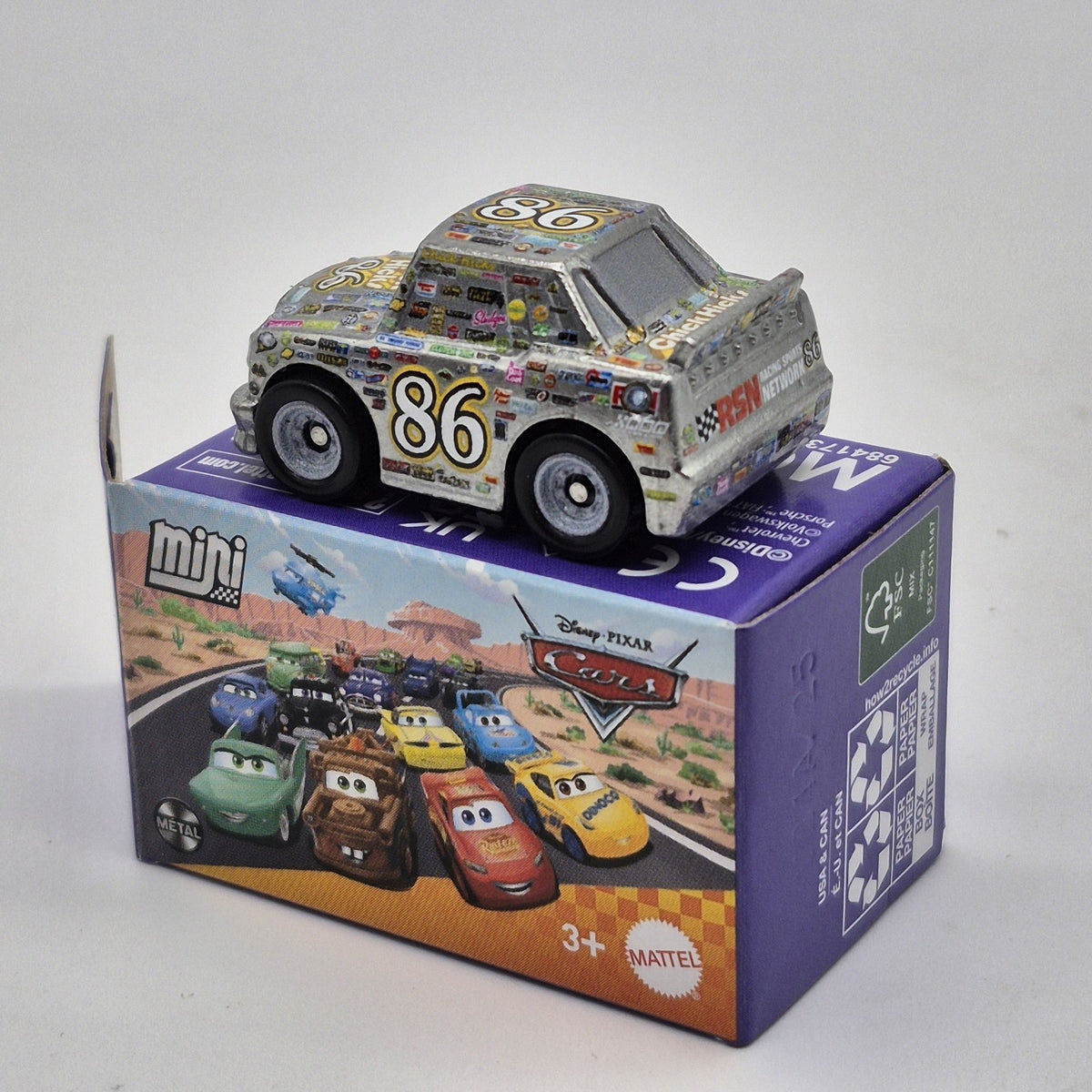 Metallic Silver Chick Hicks Disney Pixar Cars Mini Racers 1:87 Diecast 20261