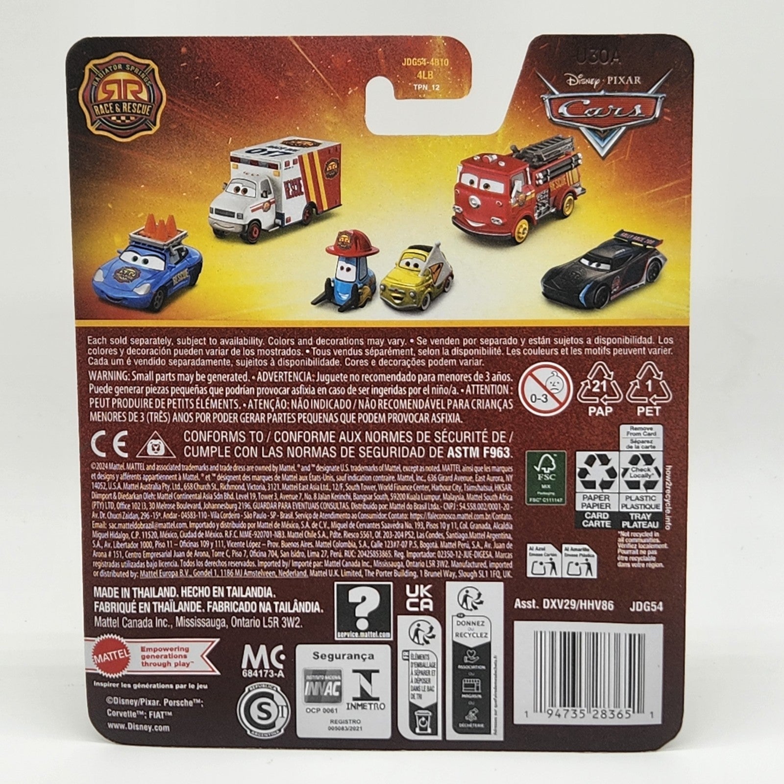 Disney PIXAR Cars Race & Rescue Jeff Gorvette Die-Cast 1:55 Metal Vehicle 20252