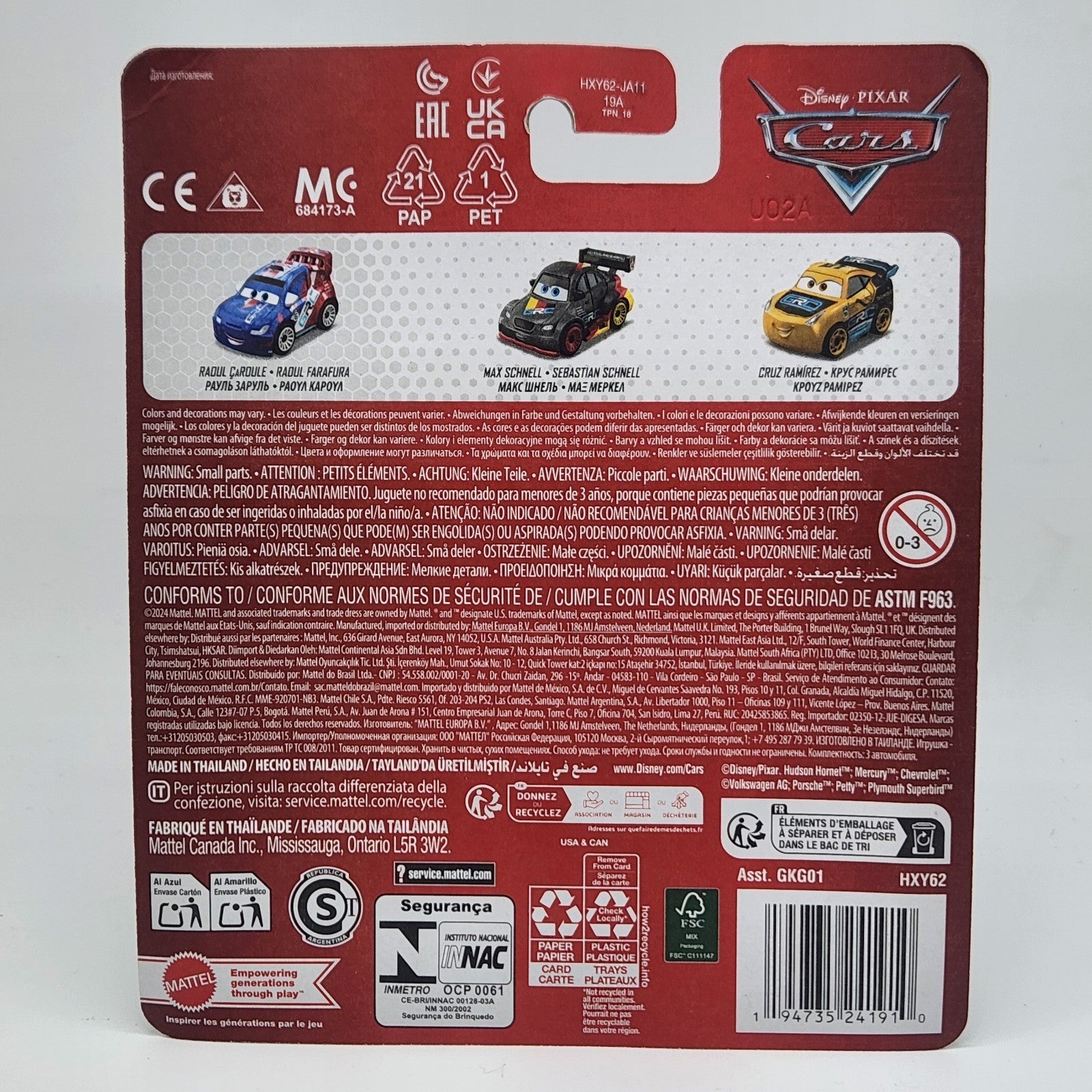 Disney Pixar Cars Mini Racers GRC Max Schnell Raoul Caroule Cruz Ramirez Diecast3