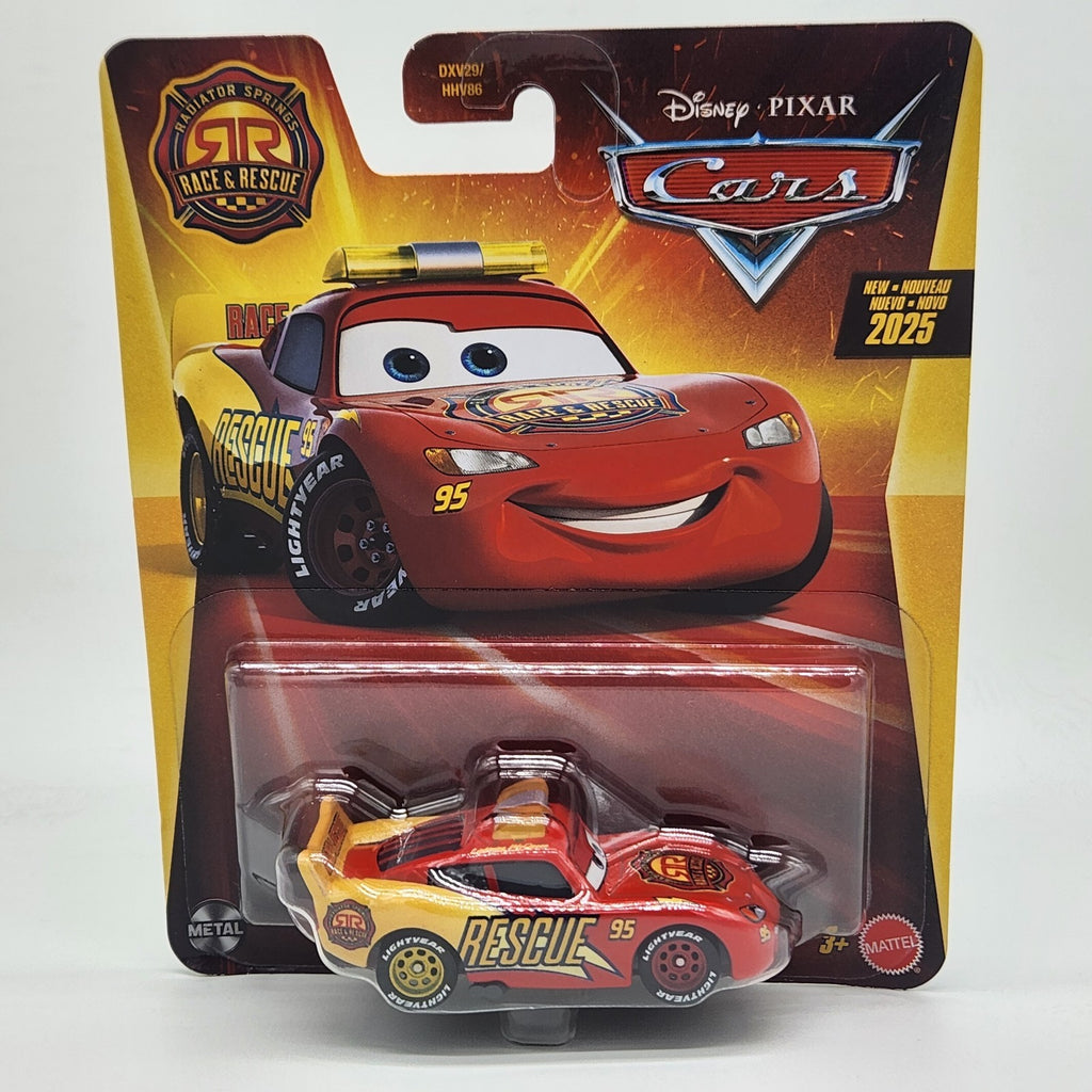 Disney Pixar Cars Race & Rescue Lightning Mcqueen Metal Mattel Diecast 1:550