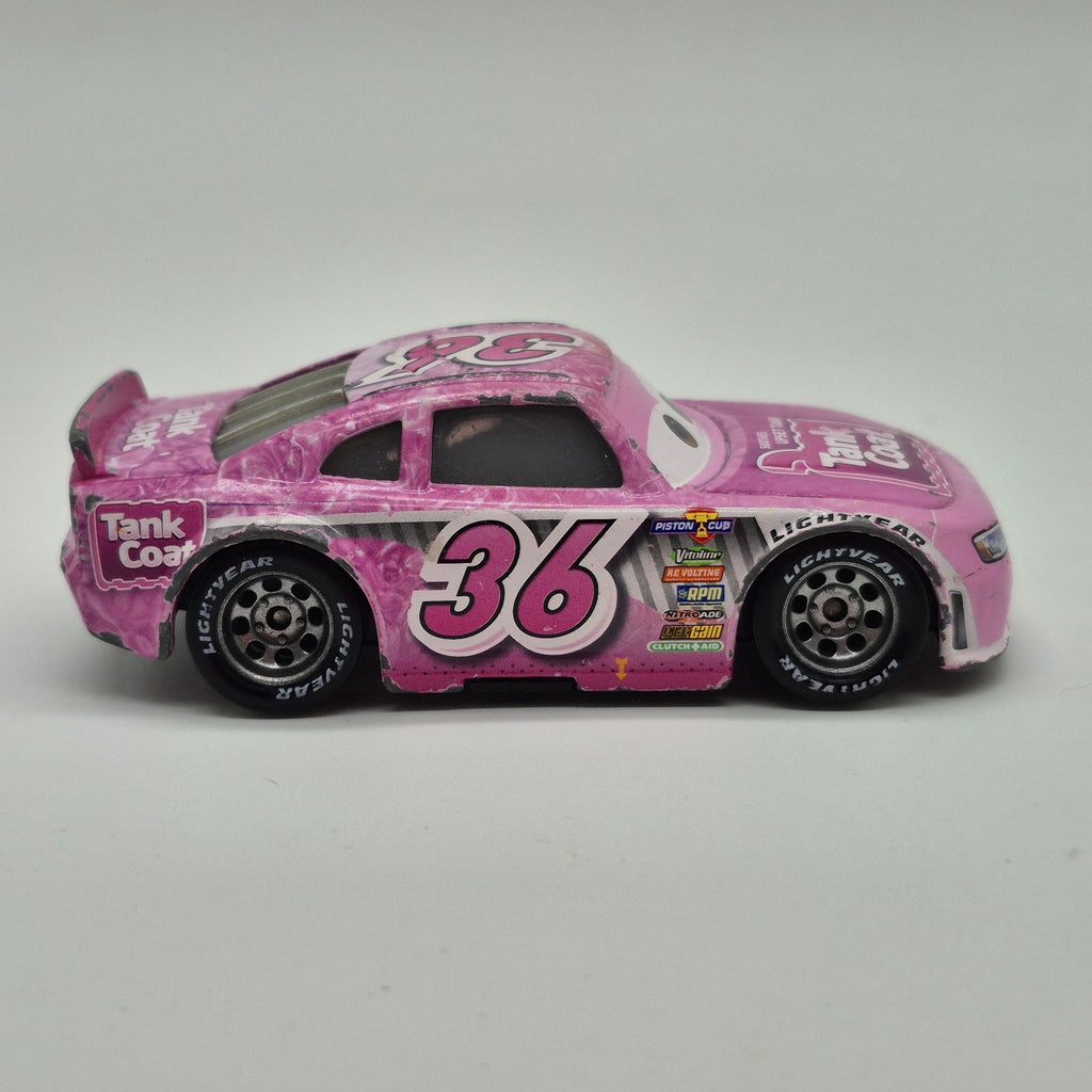 DISNEY PIXAR CARS REB MEEKER #36 TANK COAT PINK 1:55 DIECAST 3 PISTON CUP RACER5